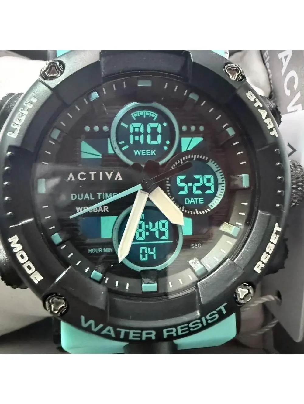 ACTIVA Mens Quartz Analog-Digital Dual Time Chrono  50mm 30m